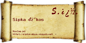 Sipka Ákos névjegykártya