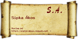 Sipka Ákos névjegykártya